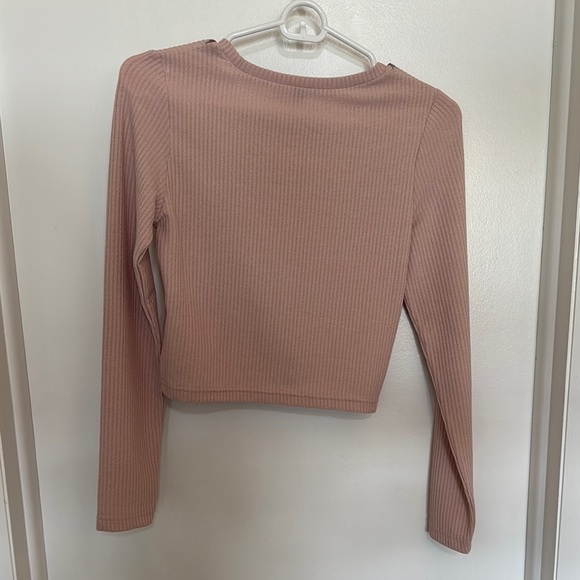 Pink Ribbed Long Sleeve Top - Picture 3 of 3